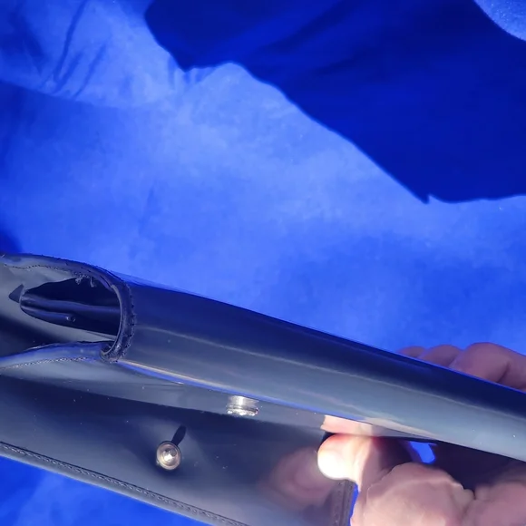 Prada Vintage Slate Gray Patent Leather Envelope Wallet - Picture 5 of 14